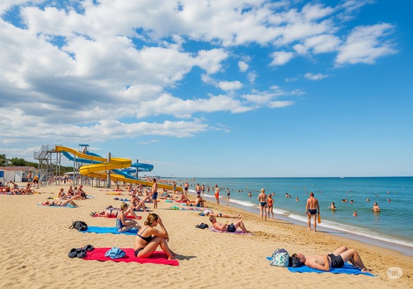 Пляжі Затоки Водні гірки та інші розваги на пляжі в Затоці